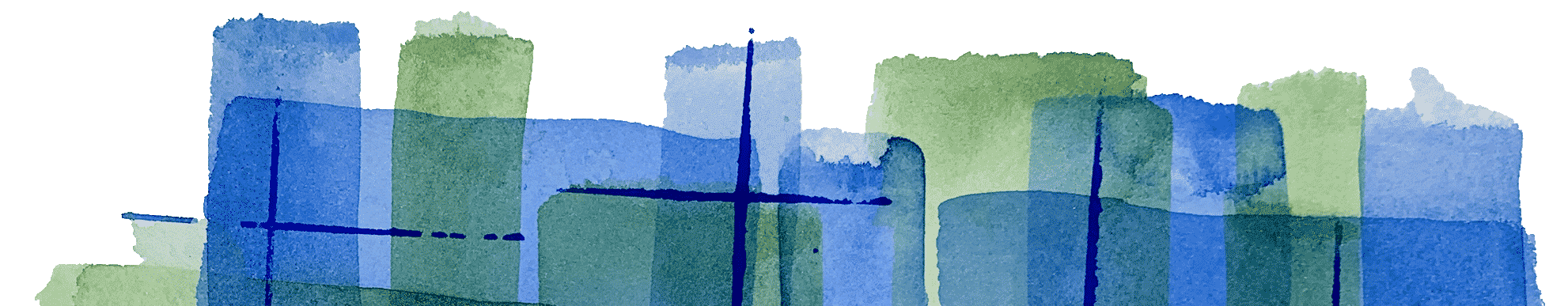 Green and blue top watercolor background for header